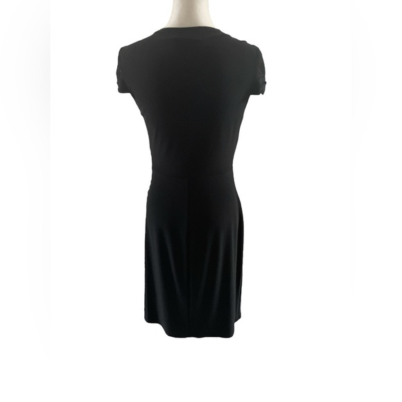 LAUREN Ralph Lauren Black Cap Sleeve Side Ruched Dress, Size 8 - Picture 11 of 13